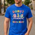 Groovy Donut Stress Just Do Your Best Testing Day Teachers Men's Casual T-Shirt Royal Blue Groovy Donut Stress Just Do Your Best Testing Day Teachers Men's Casual T-Shirt Royal Blue