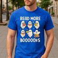 Groovy Halloween Ghost Read More Boooooks Librarian Teacher For Men Women Kids Men's Casual T-Shirt Royal Blue Groovy Halloween Ghost Read More Boooooks Librarian Teacher For Men Women Kids Men's Casual T-Shirt Royal Blue