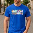 Groovy School Counselor Back To School Teacher Counseling Men's Casual T-Shirt Royal Blue Groovy School Counselor Back To School Teacher Counseling Men's Casual T-Shirt Royal Blue