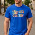 Groovy Substitute Teacher Retro Teacher Back To School Men's Casual T-Shirt Royal Blue