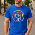Groovy Title 1 Crew Cute Title 1 Reading Teacher Men Women Kids Men's Casual T-Shirt Royal Blue Groovy Title 1 Crew Cute Title 1 Reading Teacher Men Women Kids Men's Casual T-Shirt Royal Blue