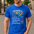 Growth Mindset Teacher Power Of Yet Inspirational Men's Casual T-Shirt Royal Blue
