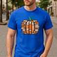 Halloween Books Pumpkin Reading Teacher Fall Men Women Men's Casual T-Shirt Royal Blue