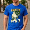 Halloween Costume Haunted By 67 Ghost Math Teacher Professor Men's Casual T-Shirt Royal Blue Halloween Costume Haunted By 67 Ghost Math Teacher Professor Men's Casual T-Shirt Royal Blue