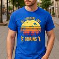 Halloween Costume Teacher Love Brains Zombie Men's Casual T-Shirt Royal Blue Halloween Costume Teacher Love Brains Zombie Men's Casual T-Shirt Royal Blue