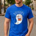 Halloween Cute Ghost Book Reading Teacher Men's Casual T-Shirt Royal Blue Halloween Cute Ghost Book Reading Teacher Men's Casual T-Shirt Royal Blue