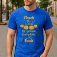Halloween Cutest Pumpkins First Grade Teacher Men's Casual T-Shirt Royal Blue