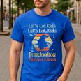 Halloween Lets Eat Kids English Teacher Costume Women Men's Casual T-Shirt Royal Blue