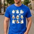 Halloween Ghost Music Teacher Playing Instruments Men's Casual T-Shirt Royal Blue Halloween Ghost Music Teacher Playing Instruments Men's Casual T-Shirt Royal Blue