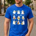 Halloween Ghost Playing Musical Instruments Music Teacher Men's Casual T-Shirt Royal Blue Halloween Ghost Playing Musical Instruments Music Teacher Men's Casual T-Shirt Royal Blue