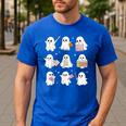 Halloween Ghost Speech Therapy SLP Fall Teacher Tee Men's Casual T-Shirt Royal Blue