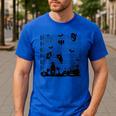Halloween Music Note Clefs Spooky Ghost For Music Teacher Men's Casual T-Shirt Royal Blue Halloween Music Note Clefs Spooky Ghost For Music Teacher Men's Casual T-Shirt Royal Blue