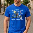 Halloween There's Room On My Broom For You Too Teacher Men's Casual T-Shirt Royal Blue