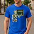 Halloween Skeleton 67 Meme Square Root 4489 Math Teacher Men's Casual T-Shirt Royal Blue