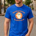Halloween Teacher Crew Spooky Season Retro Ghost Men's Casual T-Shirt Royal Blue Halloween Teacher Crew Spooky Season Retro Ghost Men's Casual T-Shirt Royal Blue