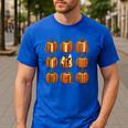 Halloween Teacher Fall Book Pumpkin Retro Reading Men's Casual T-Shirt Royal Blue Halloween Teacher Fall Book Pumpkin Retro Reading Men's Casual T-Shirt Royal Blue