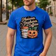 Halloween Teacher Phonemes Graphemes Caffeine Coffee Lover Men's Casual T-Shirt Royal Blue Halloween Teacher Phonemes Graphemes Caffeine Coffee Lover Men's Casual T-Shirt Royal Blue