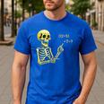 Halloween Teacher Six Seven 6 7 Skeleton Spooky Costume Men's Casual T-Shirt Royal Blue Halloween Teacher Six Seven 6 7 Skeleton Spooky Costume Men's Casual T-Shirt Royal Blue