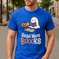 Halloween Teacher Women Cute Reading Ghost Read More Books Men's Casual T-Shirt Royal Blue Halloween Teacher Women Cute Reading Ghost Read More Books Men's Casual T-Shirt Royal Blue