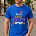 Halloween Teachers This Is My Tired Teacher Costume Men's Casual T-Shirt Royal Blue Halloween Teachers This Is My Tired Teacher Costume Men's Casual T-Shirt Royal Blue
