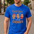 Hangin With My Cookies Gingerbread Women Christmas Teacher Men's Casual T-Shirt Royal Blue Hangin With My Cookies Gingerbread Women Christmas Teacher Men's Casual T-Shirt Royal Blue