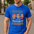 Hangin My Kindergarten Cookie Gingerbread Christmas Teacher For Men Women Kids Men's Casual T-Shirt Royal Blue