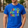 Happy 100th Day Of School 100 Days Brighter Girls Teacher Men's Casual T-Shirt Royal Blue Happy 100th Day Of School 100 Days Brighter Girls Teacher Men's Casual T-Shirt Royal Blue