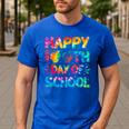 Happy 100th Day Of School Teacher Student 100 Days Tie Dye Men Women Kids Men's Casual T-Shirt Royal Blue Happy 100th Day Of School Teacher Student 100 Days Tie Dye Men Women Kids Men's Casual T-Shirt Royal Blue