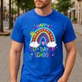 Happy 50th Days Of School Rainbow Teacher 50 Days Smarter Men's Casual T-Shirt Royal Blue Happy 50th Days Of School Rainbow Teacher 50 Days Smarter Men's Casual T-Shirt Royal Blue