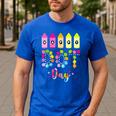 Happy Dot Day 2025 Teacher Kids Girls Colorful Polka Dot Day Men's Casual T-Shirt Royal Blue Happy Dot Day 2025 Teacher Kids Girls Colorful Polka Dot Day Men's Casual T-Shirt Royal Blue