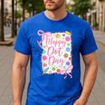 Happy Dot Day Bow Coquette For Teacher Girls Men's Casual T-Shirt Royal Blue Happy Dot Day Bow Coquette For Teacher Girls Men's Casual T-Shirt Royal Blue