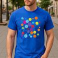 Happy Dot Day Colorful Polka Dot Art Teacher Student Kids Men's Casual T-Shirt Royal Blue