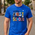 Happy First Day Of School PE Teacher Life Back To School Men's Casual T-Shirt Royal Blue Happy First Day Of School PE Teacher Life Back To School Men's Casual T-Shirt Royal Blue