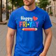 Happy Fri-Yay Friday Lovers Fun Teacher Life Weekend Men's Casual T-Shirt Royal Blue Happy Fri-Yay Friday Lovers Fun Teacher Life Weekend Men's Casual T-Shirt Royal Blue