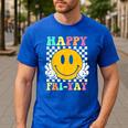 Happy Fri-Yay Teacher Friday Weekend School Men's Casual T-Shirt Royal Blue