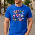 Happy Fri-Yay Teacher Fry Yay Friday Weekend Cute Fri-Yay Men's Casual T-Shirt Royal Blue Happy Fri-Yay Teacher Fry Yay Friday Weekend Cute Fri-Yay Men's Casual T-Shirt Royal Blue
