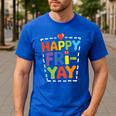 Happy Fri-Yay Teacher Life Weekend Pun Happy Friday Men's Casual T-Shirt Royal Blue Happy Fri-Yay Teacher Life Weekend Pun Happy Friday Men's Casual T-Shirt Royal Blue