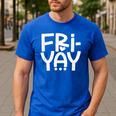 Happy Friyay Teacher Shirt Cute Teacher Fashion Fri-Yay Men's Casual T-Shirt Royal Blue
