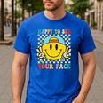 Happy To See Your Face Hippie Smile Back To School Teachers Men's Casual T-Shirt Royal Blue