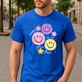 Happy To See Your Face Teacher Flower Back To School Men's Casual T-Shirt Royal Blue Happy To See Your Face Teacher Flower Back To School Men's Casual T-Shirt Royal Blue