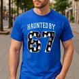 Haunted By 6 7 67 Six Seven Halloween Teacher Mom Men's Casual T-Shirt Royal Blue
