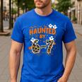 Haunted By 6-7 Halloween Math Teacher Joke Men's Casual T-Shirt Royal Blue Haunted By 6-7 Halloween Math Teacher Joke Men's Casual T-Shirt Royal Blue