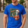 Haunted By 6-7 Six Seven 67 Math Teacher Halloween Skeleton Men's Casual T-Shirt Royal Blue