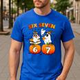 Haunted By 67 Boo Ghost Pumpkin Halloween Teacher Men's Casual T-Shirt Royal Blue Haunted By 67 Boo Ghost Pumpkin Halloween Teacher Men's Casual T-Shirt Royal Blue