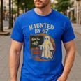 Haunted By 67 Ghost Math Joke Student Halloween Nerd Teacher Men's Casual T-Shirt Royal Blue Haunted By 67 Ghost Math Joke Student Halloween Nerd Teacher Men's Casual T-Shirt Royal Blue
