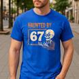 Haunted By 67 Halloween 67 Meme Six Seven Teacher Men's Casual T-Shirt Royal Blue Haunted By 67 Halloween 67 Meme Six Seven Teacher Men's Casual T-Shirt Royal Blue