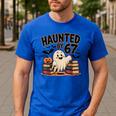 Haunted By 67 Teacher Ghost Pumpkin Halloween Costum Men's Casual T-Shirt Royal Blue Haunted By 67 Teacher Ghost Pumpkin Halloween Costum Men's Casual T-Shirt Royal Blue