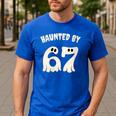 Haunted By 67 Teacher Halloween 6 7 Shirt Men's Casual T-Shirt Royal Blue Haunted By 67 Teacher Halloween 6 7 Shirt Men's Casual T-Shirt Royal Blue