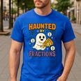 Haunted By Fractions Math Halloween Teacher Men's Casual T-Shirt Royal Blue