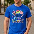 Hello 5th Grade Boy Girl Teacher Back To School 5th Grade Men's Casual T-Shirt Royal Blue